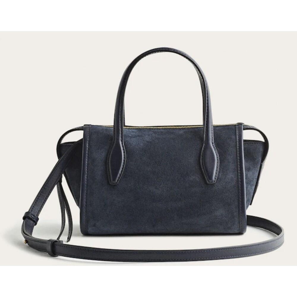 Madewell The Lexington Crossbody Bag Blue Navy Deep Indigo Suede Leather Small
